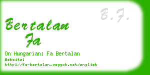 bertalan fa business card